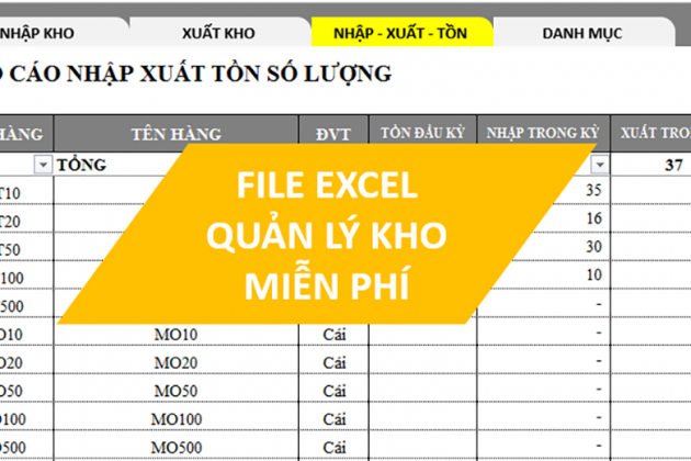 Mẫu File Excel Quản Lý Kho Đơn Giản Miễn Phí